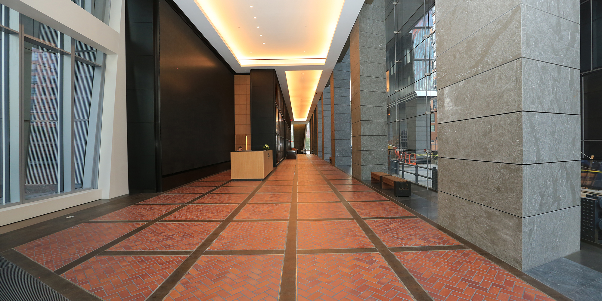 The lobby of the 10 Hudson Yards building of the Hudson Yards development  on Monday, April 11, 2022. The building is home to Tapestry, parent company  of Coach, Kate Spade and Stuart